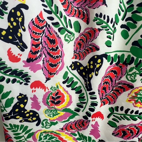 CK BRADLEY Mock Neck Halter Maxi Dress Puma Cat Floral Print tropical vibrant - Picture 7 of 16